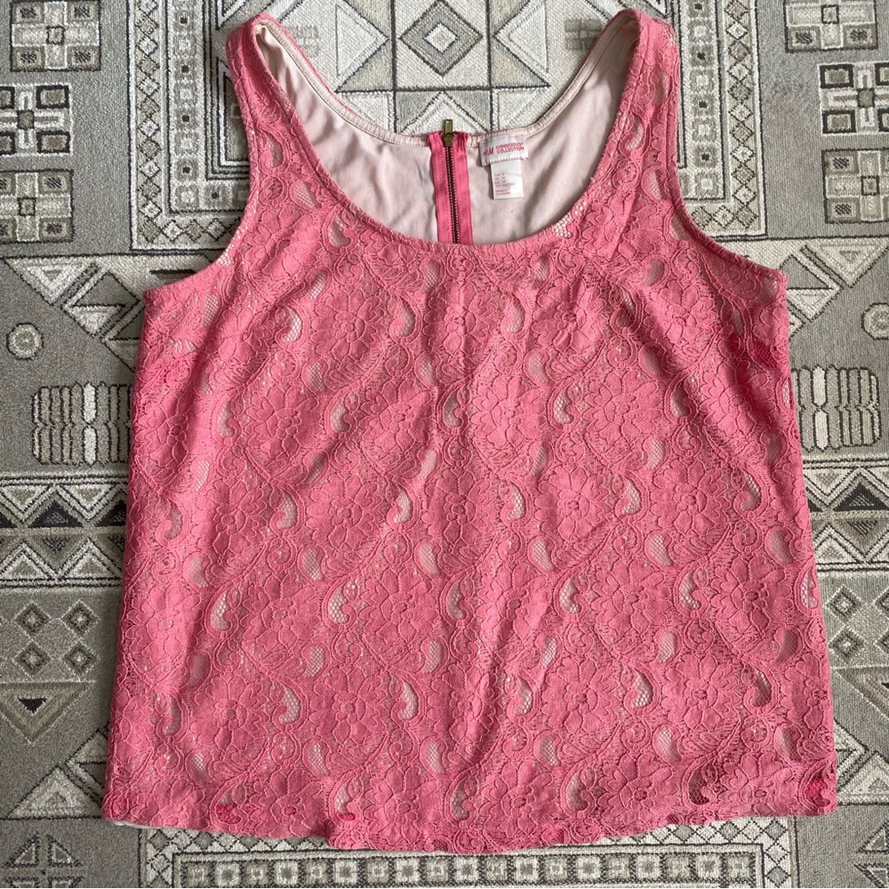 Pretty In Pink Lacey Tank